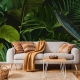 Tropical Green Leaves, Tropical Wallpaper, Peel and Stick, Jungle Wallpaper, Temporary Wallpaper