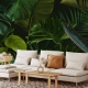 Tropical Green Leaves, Tropical Wallpaper, Peel and Stick, Jungle Wallpaper, Temporary Wallpaper