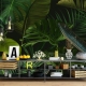 Tropical Green Leaves, Tropical Wallpaper, Peel and Stick, Jungle Wallpaper, Temporary Wallpaper