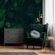 Tropical Monstera Leaves Wallpaper, Dark Forest Peel and Stick wallpaper, green tropical leaves, Peel and Stick, temporary wallpaper