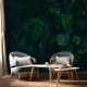 Tropical Monstera Leaves Wallpaper, Dark Forest Peel and Stick wallpaper, green tropical leaves, Peel and Stick, temporary wallpaper