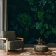 Tropical Monstera Leaves Wallpaper, Dark Forest Peel and Stick wallpaper, green tropical leaves, Peel and Stick, temporary wallpaper