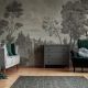 Black and White Landscape Wallpaper Peel and Stick, Removable Wallpaper, old Italian landscape