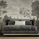 Black and White Landscape Wallpaper Peel and Stick, Removable Wallpaper, old Italian landscape