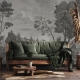 Black and White Landscape Wallpaper Peel and Stick, Removable Wallpaper, old Italian landscape