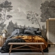 Black and White Landscape Wallpaper Peel and Stick, Removable Wallpaper, old Italian landscape