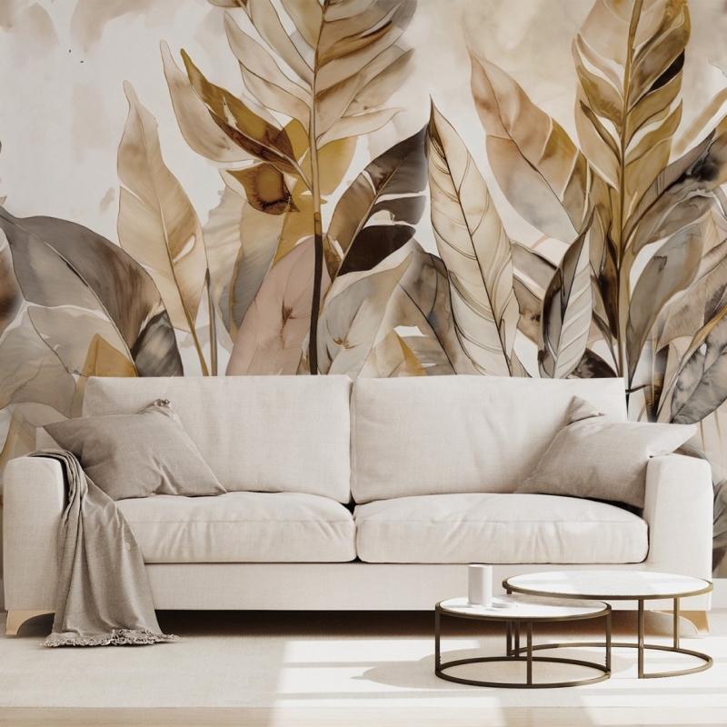 Tropical Removable Wallpaper. Banana Leaves Wallpaper. Modern Wallpaper. Peel and stick Wallpaper. Self-adhesive Wallpaper