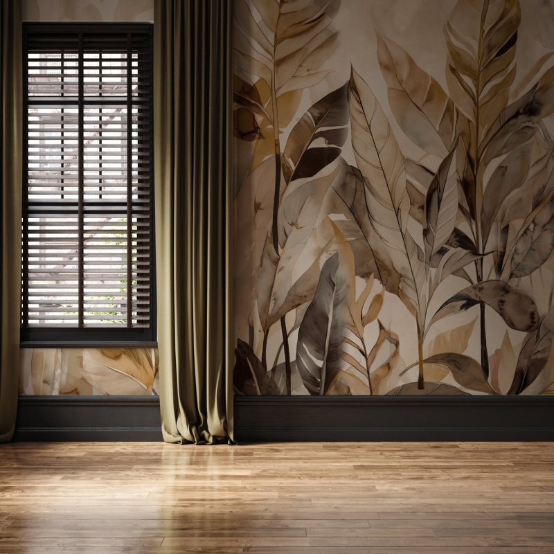 Tropical Removable Wallpaper. Banana Leaves Wallpaper. Modern Wallpaper. Peel and stick Wallpaper. Self-adhesive Wallpaper