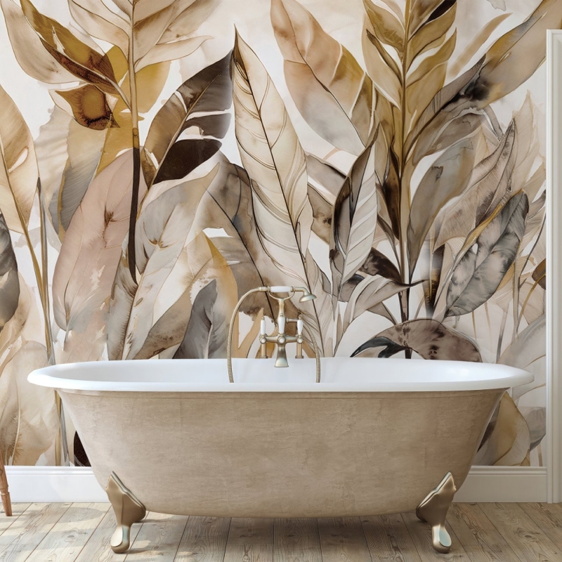 Tropical Removable Wallpaper. Banana Leaves Wallpaper. Modern Wallpaper. Peel and stick Wallpaper. Self-adhesive Wallpaper