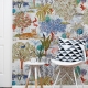 Botanical wallpaper, tiger, birds and plants, removable wall murals