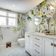 Floral Wallpaper Peel and Stick | Watercolor floral arrangements with leaves and herbs