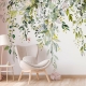 Floral Wallpaper Peel and Stick | Watercolor floral arrangements with leaves and herbs