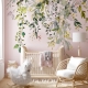 Floral Wallpaper Peel and Stick | Watercolor floral arrangements with leaves and herbs