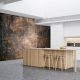Copper Concrete Stone textured brown wallpaper that replicates the appearance of materials such as marble, wood, Peel and Stick