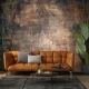 Copper Concrete Stone textured brown wallpaper that replicates the appearance of materials such as marble, wood, Peel and Stick