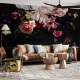 Dark Floral Wallpaper Peel and Stick l Big Watercolor Peony Flowers Wall mural l Temporary Wallpaper