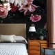 Dark Floral Wallpaper Peel and Stick l Big Watercolor Peony Flowers Wall mural l Temporary Wallpaper