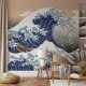 Wave Wallpaper Peel and Stick | Pink Blue Ocean Waves Wall Mural