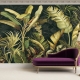 Vintage Tropical Wallpaper, Leaf Wallpaper Peel and Stick, Watercolor Tropical Leaves Wall Mural