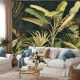 Vintage Tropical Wallpaper, Leaf Wallpaper Peel and Stick, Watercolor Tropical Leaves Wall Mural