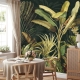Vintage Tropical Wallpaper, Leaf Wallpaper Peel and Stick, Watercolor Tropical Leaves Wall Mural