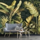 Vintage Tropical Wallpaper, Leaf Wallpaper Peel and Stick, Watercolor Tropical Leaves Wall Mural