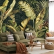 Vintage Tropical Wallpaper, Leaf Wallpaper Peel and Stick, Watercolor Tropical Leaves Wall Mural