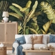 Vintage Tropical Wallpaper, Leaf Wallpaper Peel and Stick, Watercolor Tropical Leaves Wall Mural