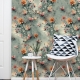 Colorful flowers and tropic leaves wallpaper, Adhesive Wallpaper, Wall mural, Removable, temporary wallpaper Peel & Stick