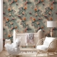 Colorful flowers and tropic leaves wallpaper, Adhesive Wallpaper, Wall mural, Removable, temporary wallpaper Peel & Stick