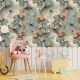 Colorful flowers and tropic leaves wallpaper, Adhesive Wallpaper, Wall mural, Removable, temporary wallpaper Peel & Stick
