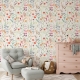 Watercolor Wild Flower Wallpaper l Soft Botanical Floral Wall Mural | Little Floral with Grass Wallpaper | Field Flowers Wall Mural