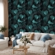 Banana Leaf Wallpaper Peel and Stick l Dark Tropical Wallpaper