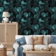 Banana Leaf Wallpaper Peel and Stick l Dark Tropical Wallpaper