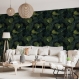 Banana Leaf Wallpaper Peel and Stick l Dark Tropical Wallpaper