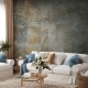 Shabby cement concrete peel and stick wallpaper - Grunge wallpaper, concrete wallpaper,, renters wallpaper