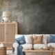 Shabby cement concrete peel and stick wallpaper - Grunge wallpaper, concrete wallpaper,, renters wallpaper
