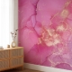 Watercolor Pink Marble Wallpaper, Removable Wallpaper Abstract Pink and Gold Wall Mural, Self Adhesive, Peel and Stick, Wall Decor