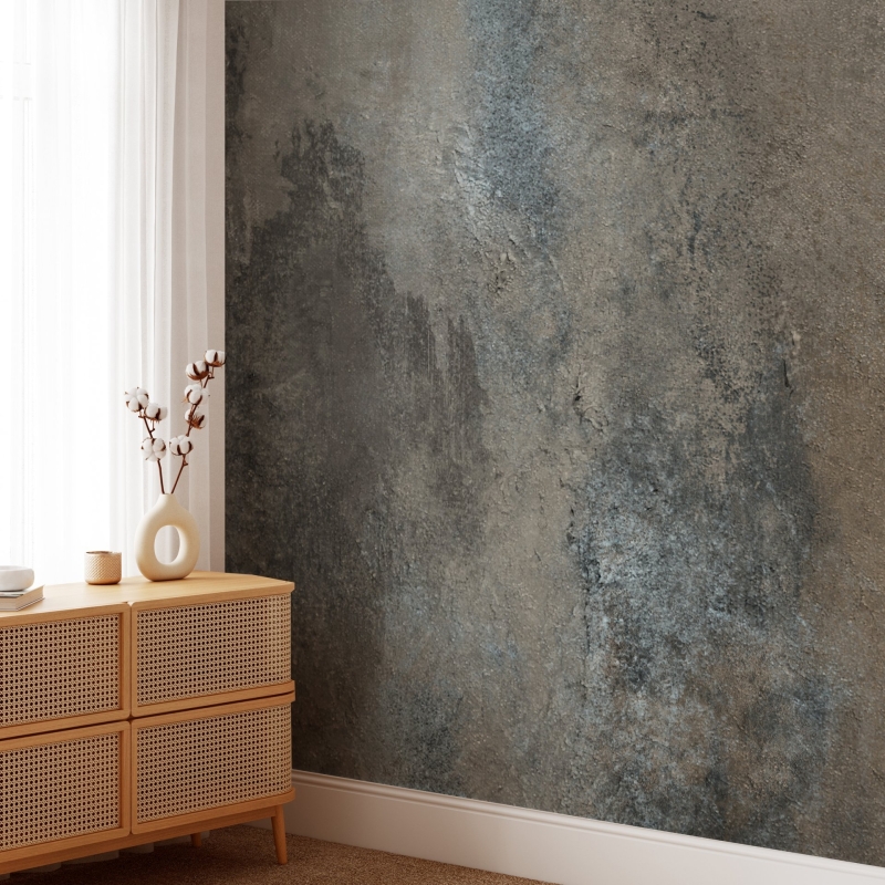 Concrete Wallpaper, removable, peel and stick wallpaper, dark grey temporary wallpaper