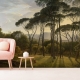 Umbrella Pines Wallpaper, Forest Wallpaper, Peel and Stick, Removable Wallpaper