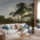 Umbrella Pines Wallpaper, Forest Wallpaper, Peel and Stick, Removable Wallpaper