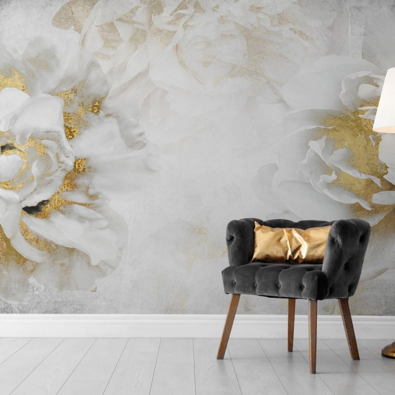 Peel and Stick Removable Wallpaper , Floral Wallpaper Peonies, Self-Adheseve Wallpaper Flowers Wallpaper