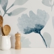 Peel and Stick floral wallpaper, Blue Flowers, Self Adhesive Wallpaper, Botanical Wallpaper, Removable Wallpaper