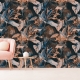 Dark floral Wallpaper, Peel and Stick, Large Flowers Wall Mural