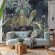 Black panther in the jungle Wallpaper,Tropical Leaves, Removable Wallpaper