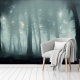 Mysterious foggy Forest Wallpaper, Deep Forest, Mystic Forest Wall Mural