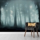 Mysterious foggy Forest Wallpaper, Deep Forest, Mystic Forest Wall Mural