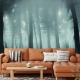 Mysterious foggy Forest Wallpaper, Deep Forest, Mystic Forest Wall Mural