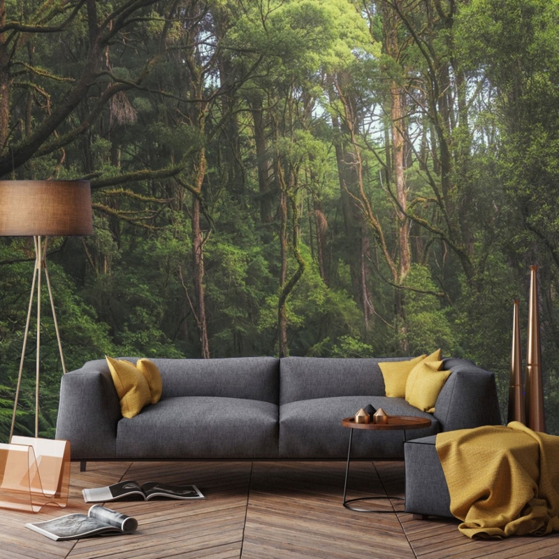 Forest Wallpaper, Peel and Stick, Removable Wallpaper