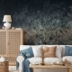 Dark Floral Wallpaper, Peel and stick, Removable Wallpaper, tree Wallpaper